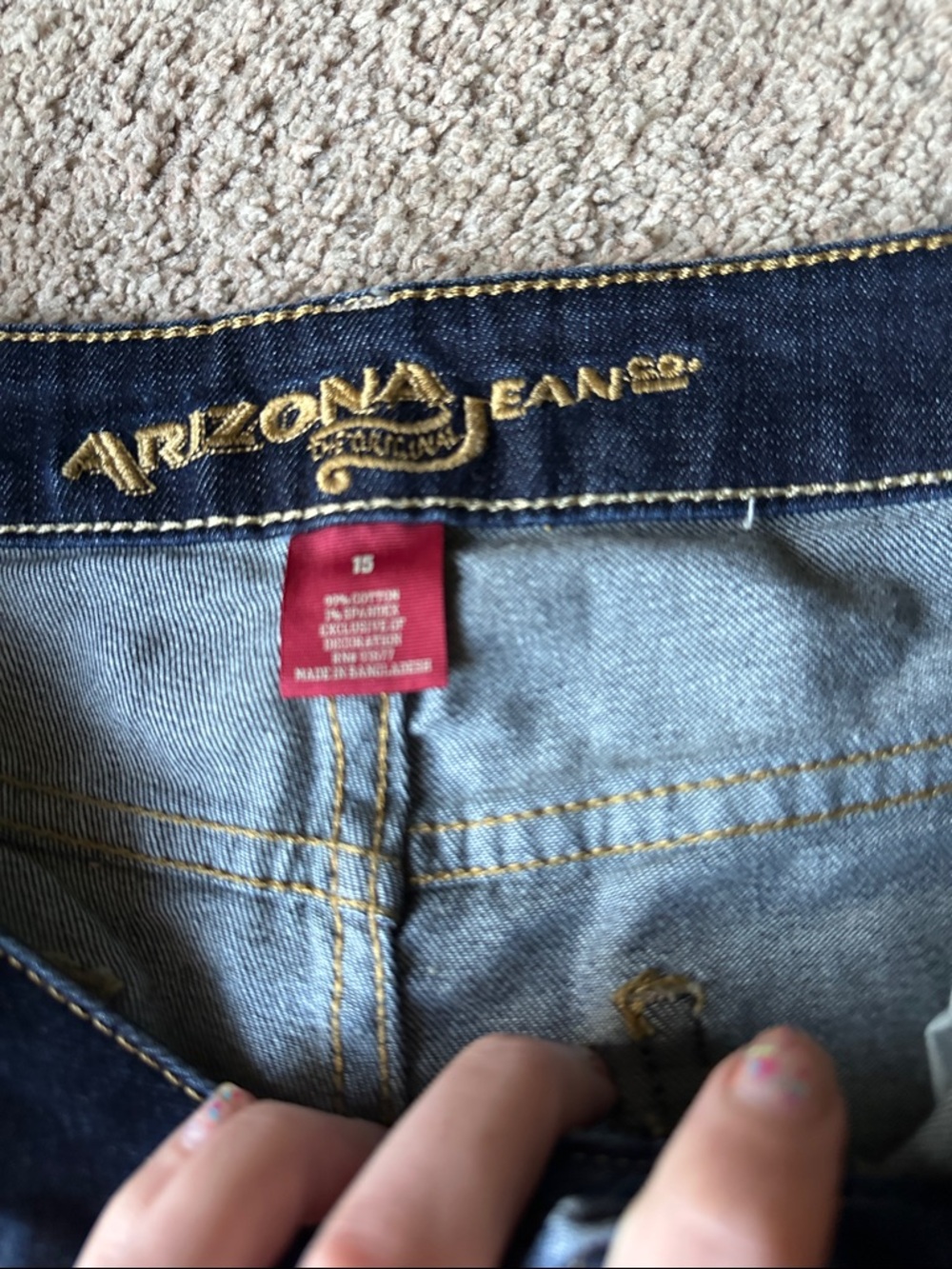 Arizona Jean Company Indigo Rolled Cuff Denim Shorts - Picture 2 of 6